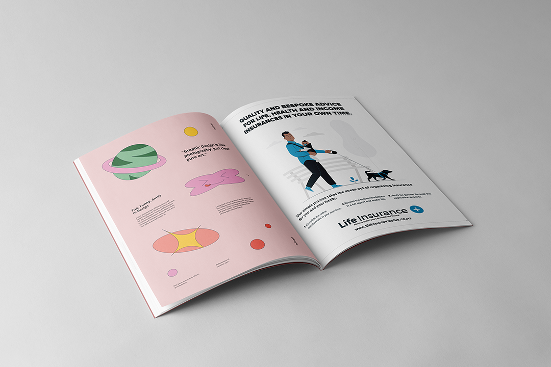 Life Insurance Plus magazine advertisement with a family illustration